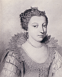 A picture of Jacqueline de Bueil - from a book 'Last Loves of Henri of Navarre' - by H. Noel Williams 