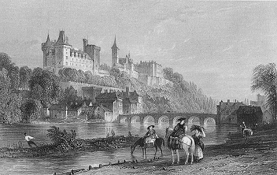 A picture of the Chateau of Pau looking at it from across the river 'Gave de Pau'